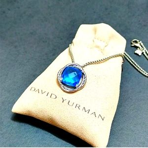 David Yurman Infinity Stering~Blue Topaz Pendant